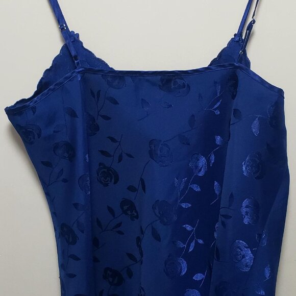 BED OF ROSES BLUE FLOWER PRINT DESIGN MID CAMISOLE TOP SIZE LARGE - Picture 4 of 4